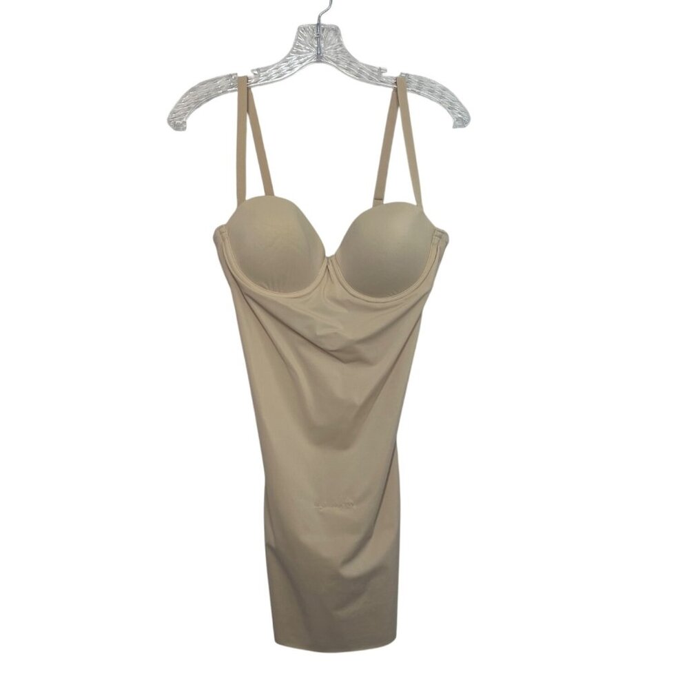Maidenform Body‎ Shaper Dress Womens 36B Nude Underwire Snap Closure Shapewear